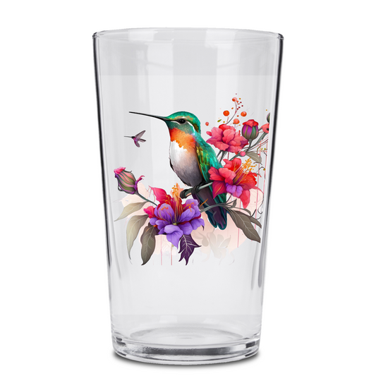 Hummingbird Garden Pint Glass - Expressive DeZien 