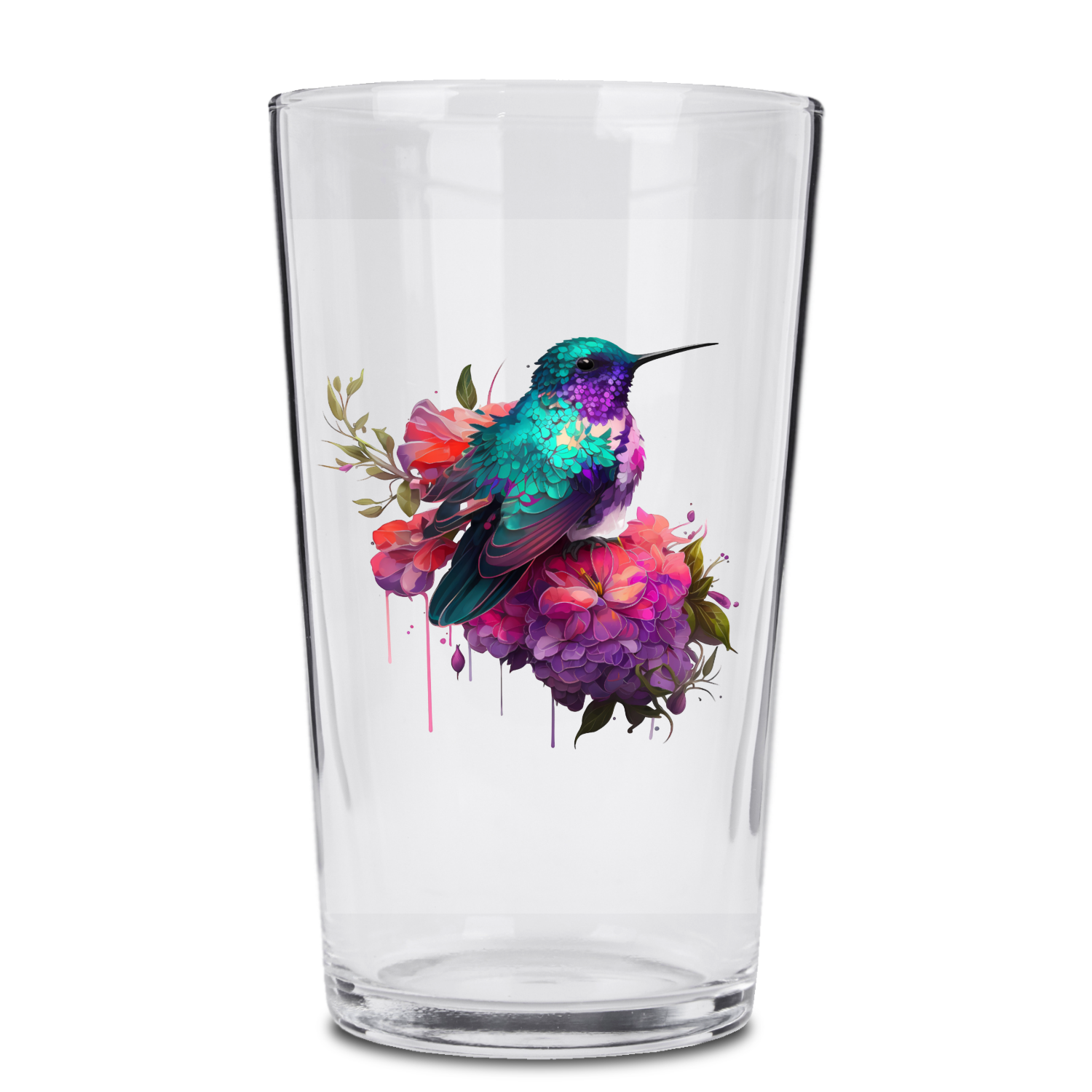 Sip in Style with the Watercolor Hummingbird Pint Glass - Expressive DeZien 